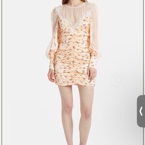 For Love And Lemons Blush Floral Long Sleeve Dress